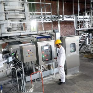 A techinician inside the commissioned Hwange unit 7 aand 8 expansion project.